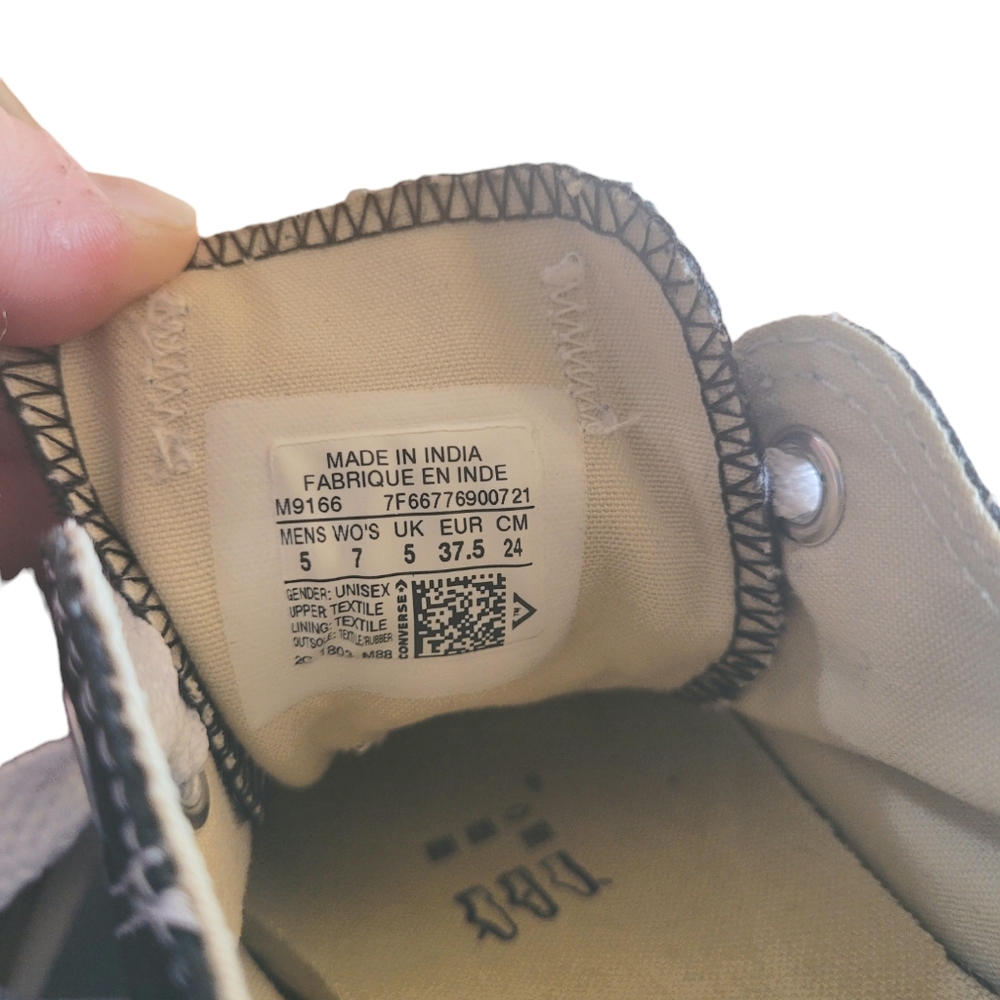 Converse Women's Black Canvas Sneakers - Picture 7 of 9